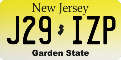 NJ license plate J29IZP