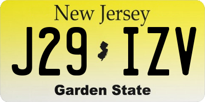 NJ license plate J29IZV
