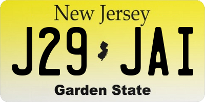 NJ license plate J29JAI