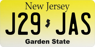 NJ license plate J29JAS