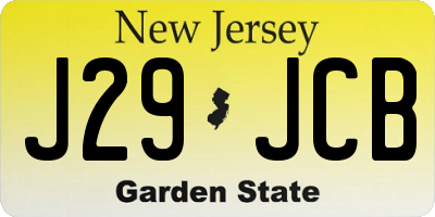 NJ license plate J29JCB