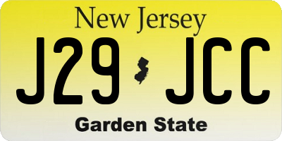 NJ license plate J29JCC