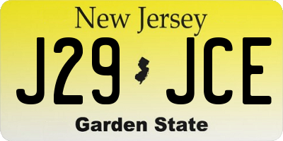 NJ license plate J29JCE
