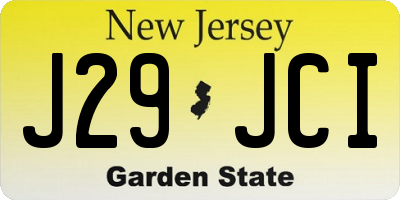NJ license plate J29JCI