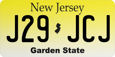 NJ license plate J29JCJ