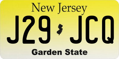 NJ license plate J29JCQ