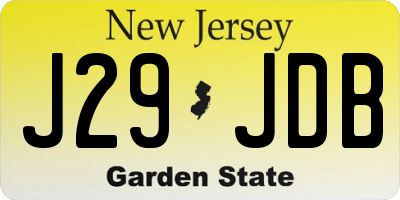 NJ license plate J29JDB
