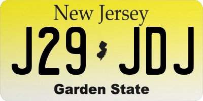NJ license plate J29JDJ