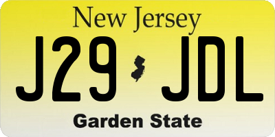 NJ license plate J29JDL