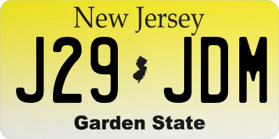 NJ license plate J29JDM
