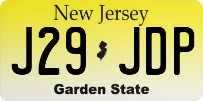 NJ license plate J29JDP