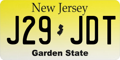 NJ license plate J29JDT