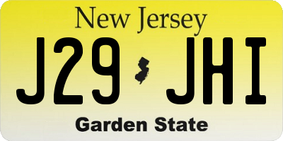 NJ license plate J29JHI