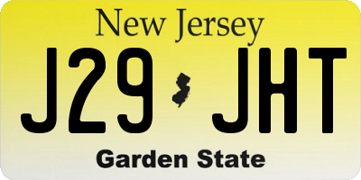 NJ license plate J29JHT