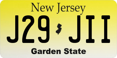 NJ license plate J29JII