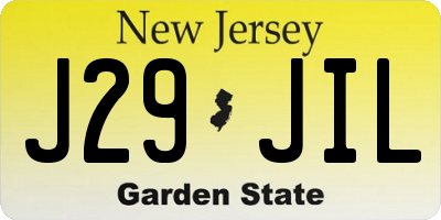 NJ license plate J29JIL