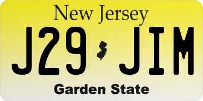 NJ license plate J29JIM