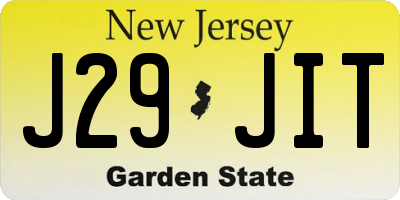 NJ license plate J29JIT