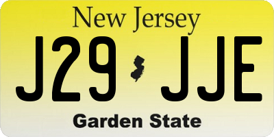 NJ license plate J29JJE