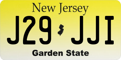 NJ license plate J29JJI