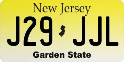 NJ license plate J29JJL