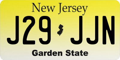 NJ license plate J29JJN
