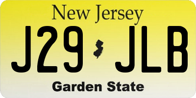 NJ license plate J29JLB