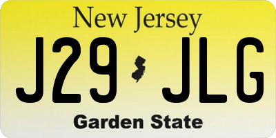 NJ license plate J29JLG