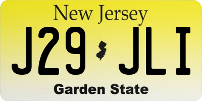 NJ license plate J29JLI