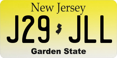NJ license plate J29JLL