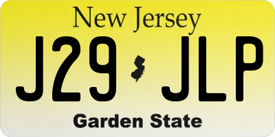 NJ license plate J29JLP