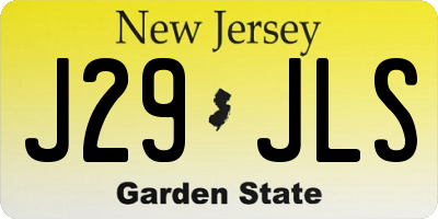 NJ license plate J29JLS