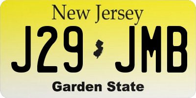 NJ license plate J29JMB