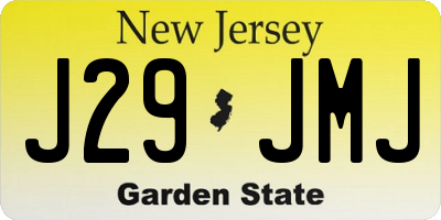 NJ license plate J29JMJ