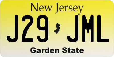 NJ license plate J29JML