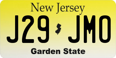 NJ license plate J29JMO