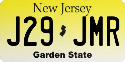 NJ license plate J29JMR