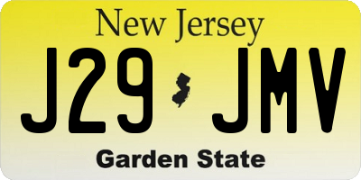NJ license plate J29JMV