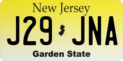NJ license plate J29JNA
