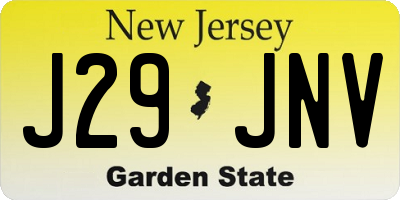 NJ license plate J29JNV