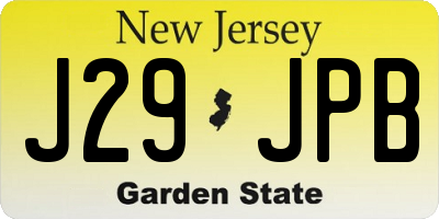 NJ license plate J29JPB