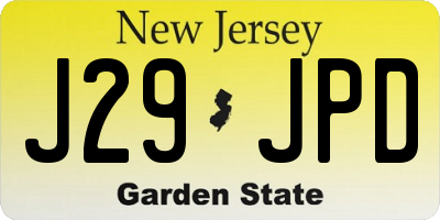 NJ license plate J29JPD