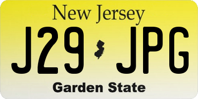 NJ license plate J29JPG