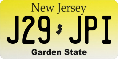 NJ license plate J29JPI