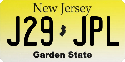 NJ license plate J29JPL