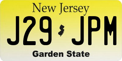 NJ license plate J29JPM