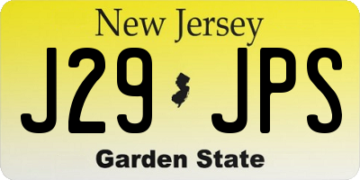 NJ license plate J29JPS