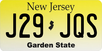 NJ license plate J29JQS
