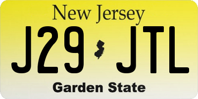 NJ license plate J29JTL