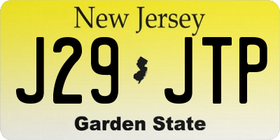 NJ license plate J29JTP
